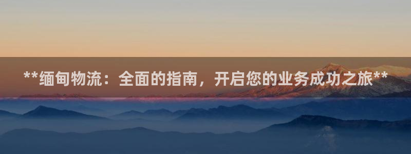 28圈注册网站加拿大：**缅甸物流：