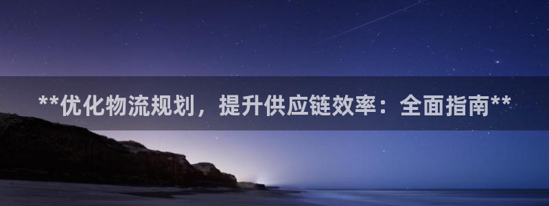 28圈怎么申请代理：**优化物流规划