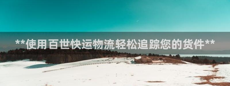 28圈技巧：**使用百世快运物流轻松