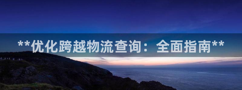 28圈.ccm南宫：**优化跨越物流